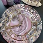 Charm Pink Texture with Glass Resin Large Wall Clock (27 Inches)