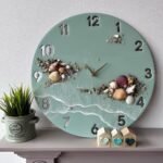 Cream Light With Shells Resin Large Wall Clock (27 Inches)