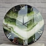 Olive Green The luxury ResinArt Resin Wall Clock