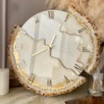 Elegent Cream The luxury Resinart Resin Large Wall Clock (27 Inches )