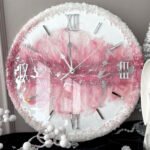 Rose Pink And White The luxury Resinart Resin Large Wall Clock (27 Inches)