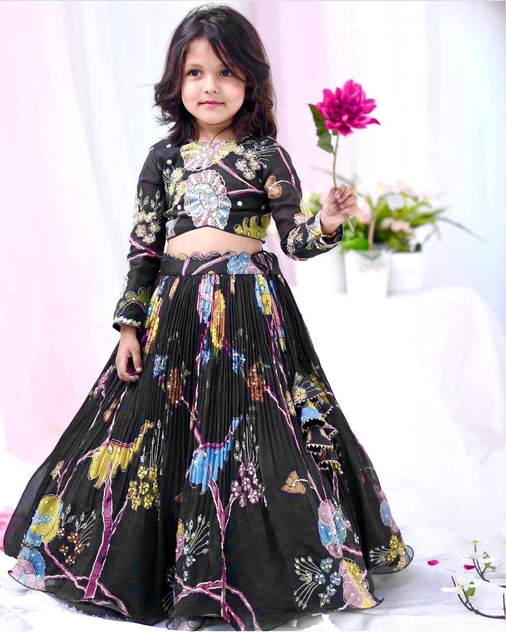photo_2025-03-03_11-23-02.jpg Ralphdavinci Black Floral Embroidered Kids Lehenga Choli - Image 1