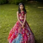 Ralphdavinci Girls Designer Peacock Print Lehenga Choli Set