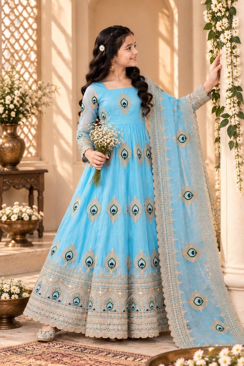 photo_2026-09-21_19-36-14.jpg Ralphdavinci Girls Sky Blue Anarkali Gown with Dupatta - Image 1
